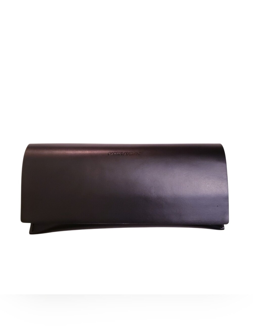 Saint Laurent Black Leather Glasses Case w/ Magnetic Flap Closure
